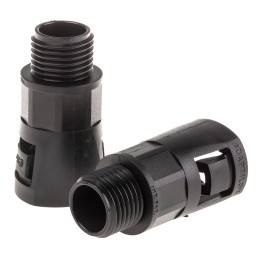 1 Pack of 5 - Adaptaflex Straight, Conduit Fitting, 16mm Nominal Size, M16, Nylon 66, Black