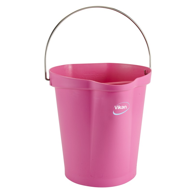 1 pcs - 12L Plastic Pink Bucket With Handle