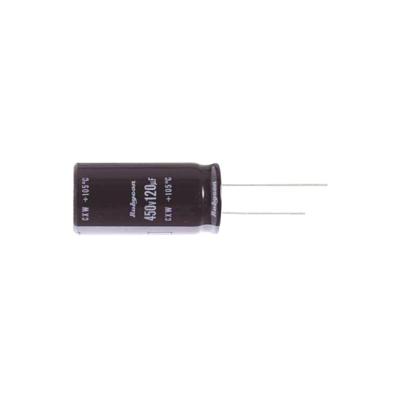 200 pcs - Rubycon 100μF Aluminium Electrolytic Capacitor 400V dc, Radial, Through Hole - 400CXW100MEFC16X31.5