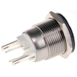 10 pcs - Bulgin MPI002 Series Illuminated Push Button Switch, Momentary, Panel Mount, 19.2mm Cutout, SPST, White LED, 24V dc,