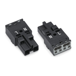 10 pcs : 770-212 - PLUG 2-POLE, BLACK