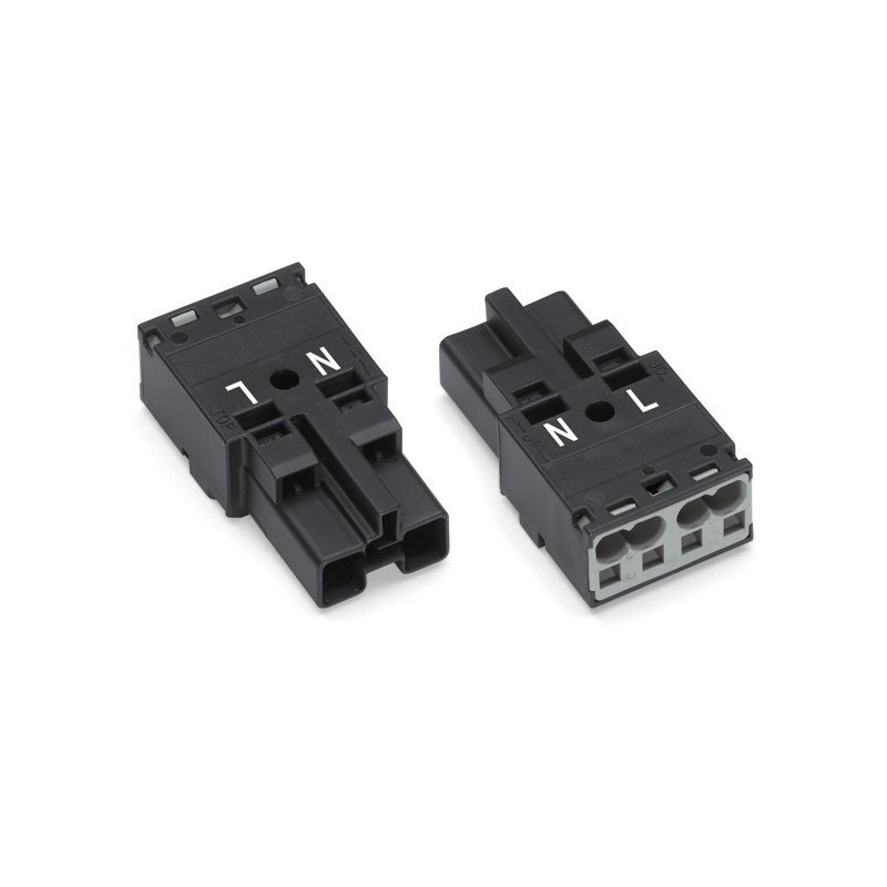 10 pcs : 770-212 - PLUG 2-POLE, BLACK