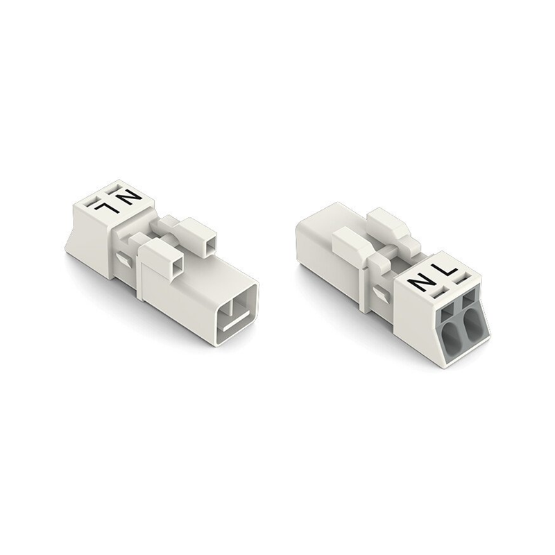 10 pcs : 890-232 - PLUG 2-POLE, WHITE