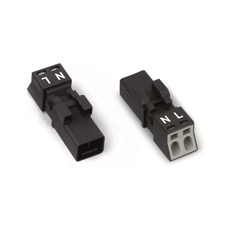 10 pcs : 890-212 - PLUG 2-POLE BLACK