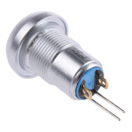 10 pcs - APEM Illuminated Push Button Switch, Latching, Panel Mount, 12.9mm Cutout, SPST, Green LED, 24V dc, IP67