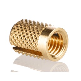 1 Bag of 100 - RS PRO, M5 Brass Threaded Insert diameter 6.4mm Depth 9.35mm