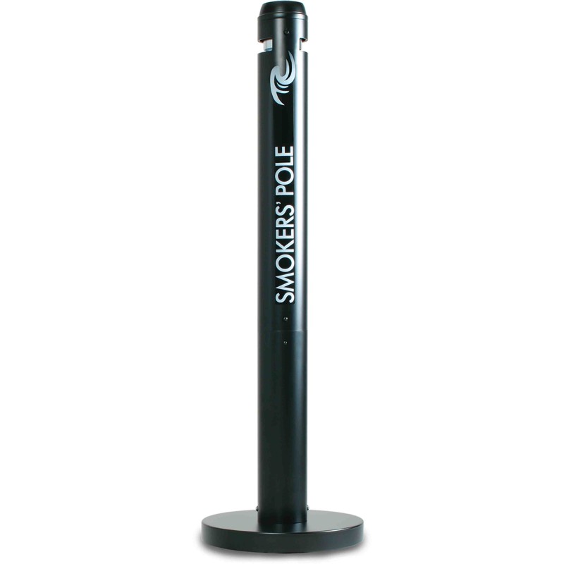 1 pcs - Rubbermaid Commercial Products Black Aluminium Standing Cigarette Bins x 1.08m x 324mm
