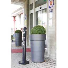 1 pcs - Rubbermaid Commercial Products Black Aluminium Standing Cigarette Bins x 1.08m x 324mm