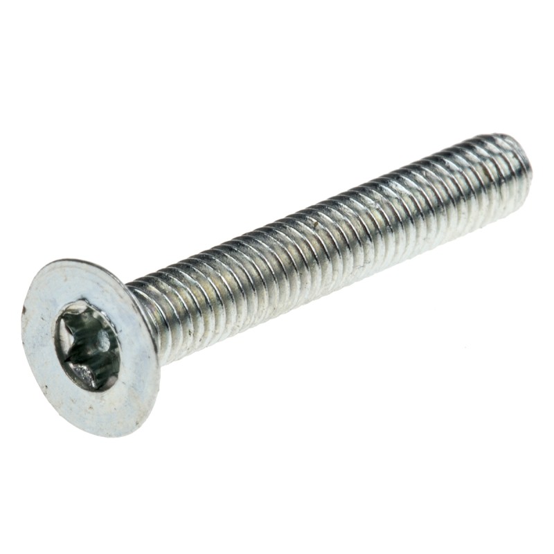1 Bag of 100 - RS PRO Bright Zinc Plated Flat Steel Tamper Proof Security Screw, M3 x 20mm