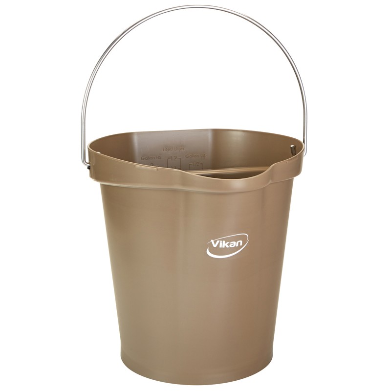 1 pcs - 12L Plastic Brown Bucket With Handle