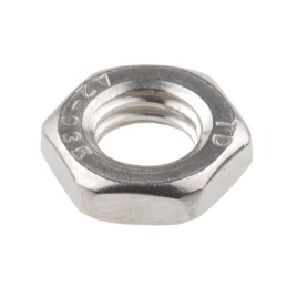 1 Bag of 100 - RS PRO, Plain Stainless Steel Hex Nut, DIN 439B, M8