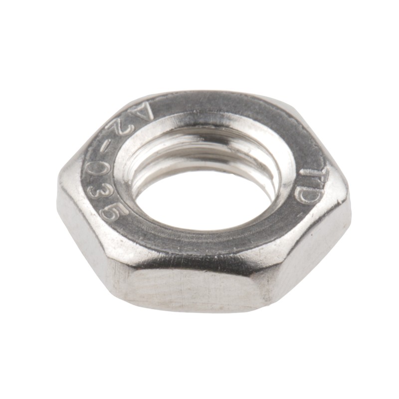 1 Bag of 100 - RS PRO, Plain Stainless Steel Hex Nut, DIN 439B, M8