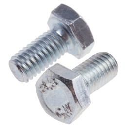 1 Bag of 100 - Zinc Plated Steel Hex, Hex Bolt, M6 x 12mm