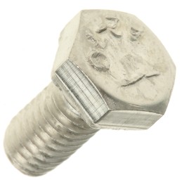 1 Bag of 100 - Plain Stainless Steel Hex, Hex Bolt, M6 x 12mm