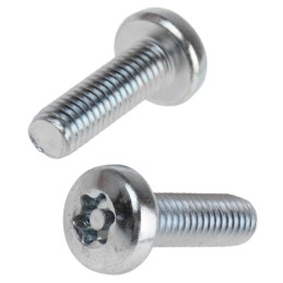 1 Bag of 100 - RS PRO Bright Zinc Plated Pan Steel Tamper Proof Security Screw, M6 x 20mm