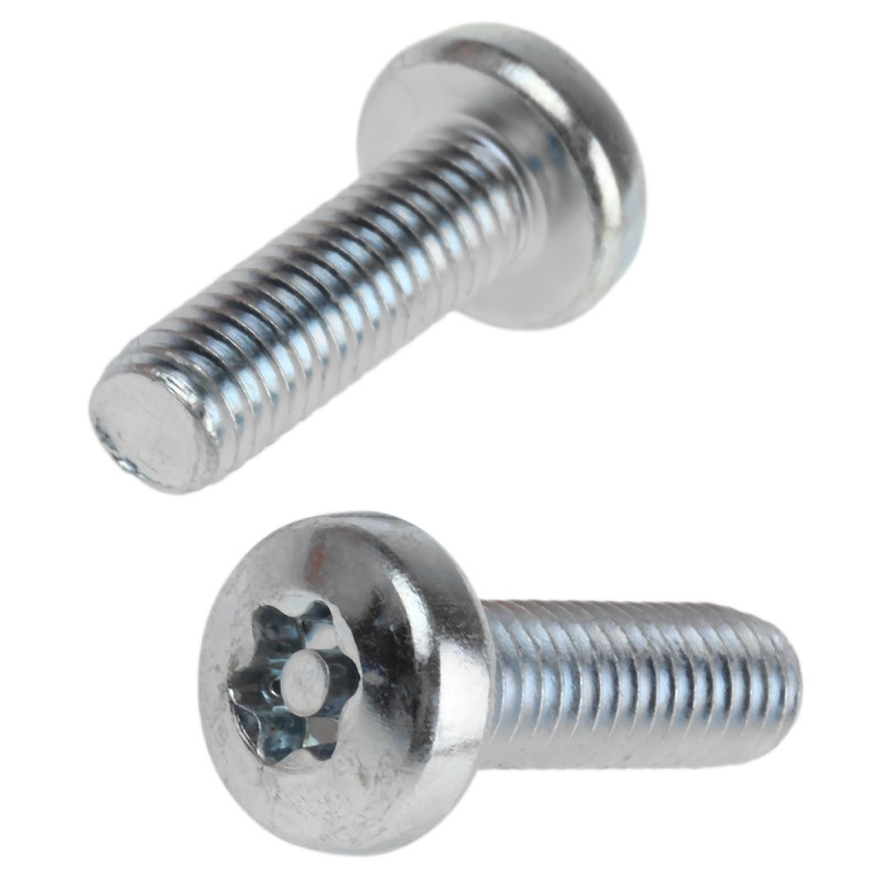 1 Bag of 100 - RS PRO Bright Zinc Plated Pan Steel Tamper Proof Security Screw, M6 x 20mm