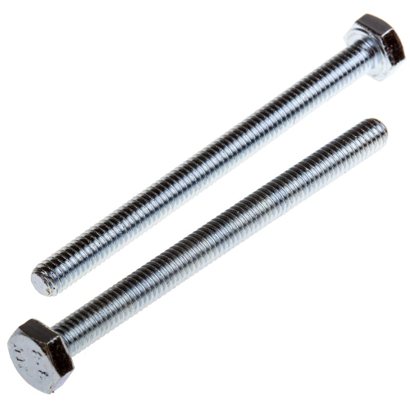 1 Bag of 100 - Zinc Plated Steel Hex, Hex Bolt, M4 x 50mm