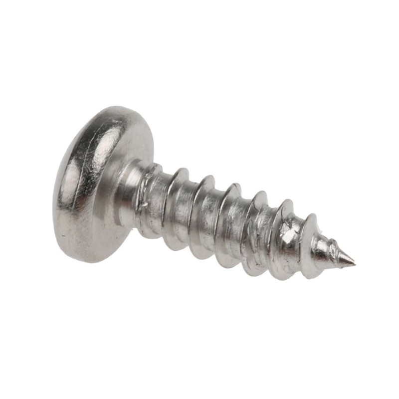 1 Bag of 100 - RS PRO Plain Stainless Steel Pan Head Self Tapping Screw, N°8 x 1/2in Long 13mm Long