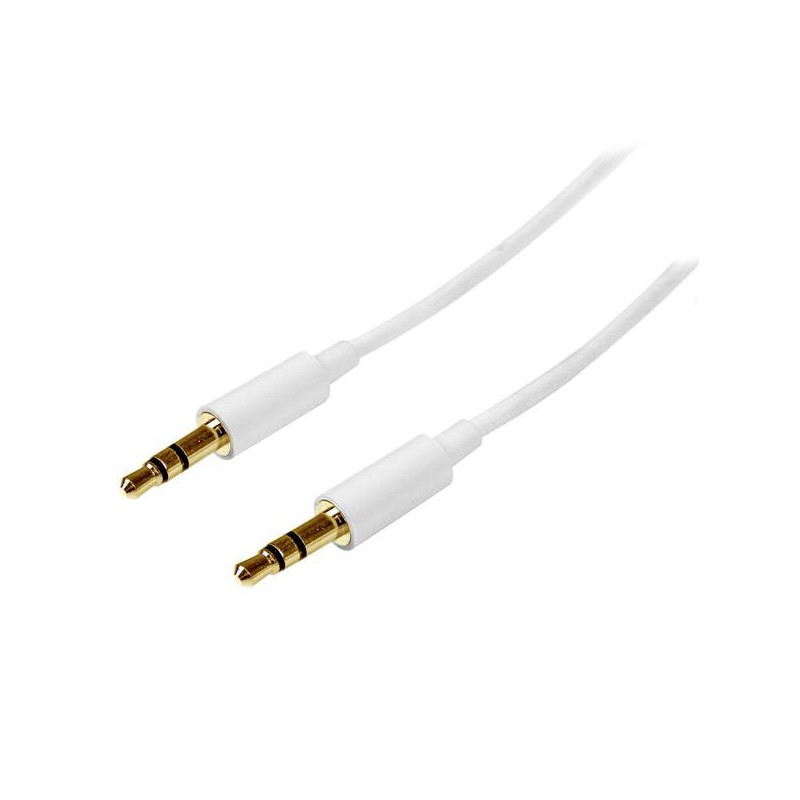 1 pcs - StarTech.com Male 3.5mm Stereo Jack to Male 3.5mm Stereo Jack Aux Cable, White, 3m