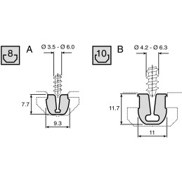 1 Lot of 2 - Bosch Rexroth Grey PVC Cover Strip, 10mm Groove Size, 2m Length