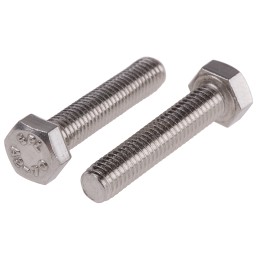 1 Bag of 100 - Plain Stainless Steel Hex, Hex Bolt, M5 x 25mm