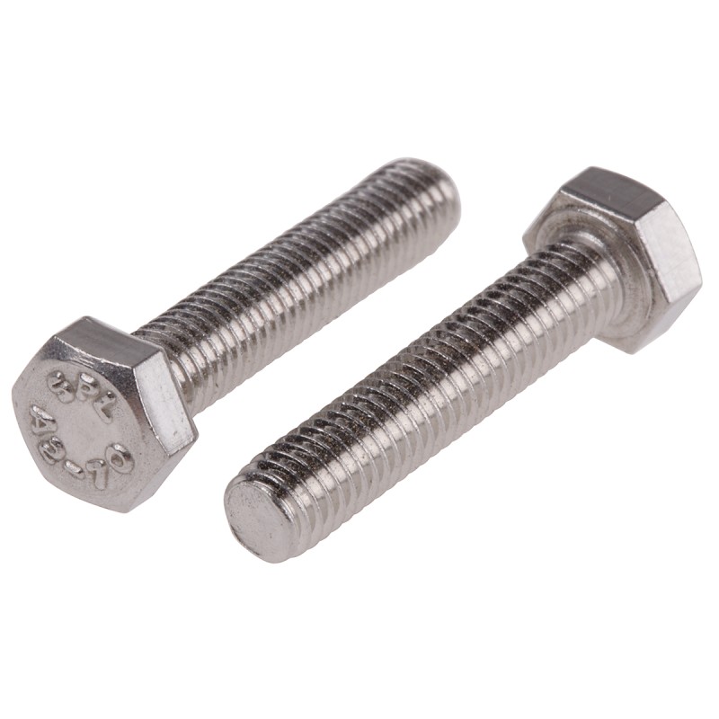 1 Bag of 100 - Plain Stainless Steel Hex, Hex Bolt, M5 x 25mm