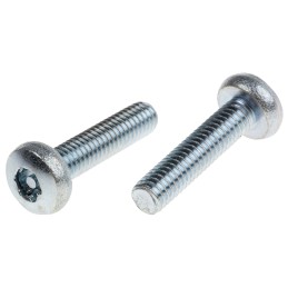 1 Bag of 100 - RS PRO Bright Zinc Plated Pan Steel Tamper Proof Security Screw, M6 x 25mm