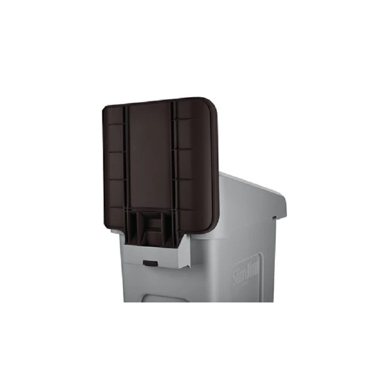 1 pcs - Rubbermaid Commercial Products Brown Plastic Waste Bin Lid for Recycling Station Starter Kit, Waste Stream Label Kit,