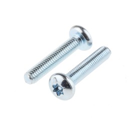 1 Bag of 100 - RS PRO Bright Zinc Plated Pan Steel Tamper Proof Security Screw, M5 x 25mm