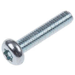 1 Bag of 100 - RS PRO Bright Zinc Plated Pan Steel Tamper Proof Security Screw, M4 x 20mm
