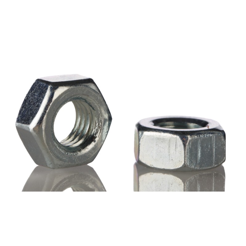 1 Bag of 100 - RS PRO, Bright Zinc Plated Steel Hex Nut, DIN 934, M8