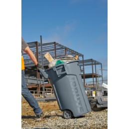 1 pcs - Rubbermaid Commercial Products Brute Wheeled 44gal Grey Polypropylene Waste Bin