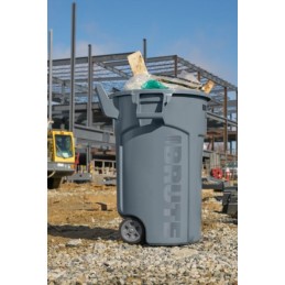1 pcs - Rubbermaid Commercial Products Brute Wheeled 44gal Grey Polypropylene Waste Bin