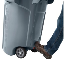 1 pcs - Rubbermaid Commercial Products Brute Wheeled 44gal Grey Polypropylene Waste Bin