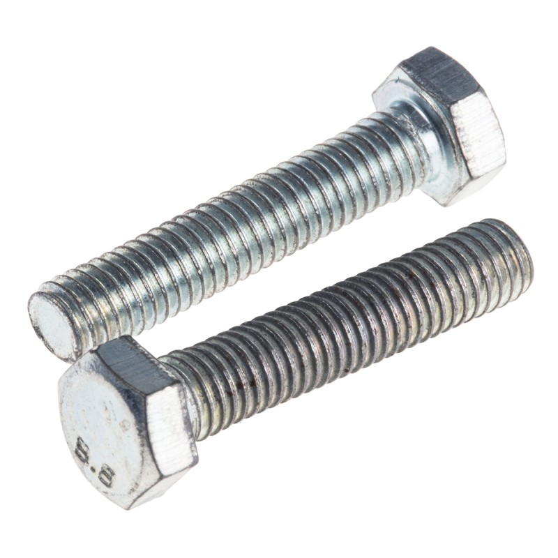 1 Bag of 100 - Zinc plated & clear Passivated Steel Hex, Hex Bolt, M5 x 25mm