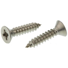 1 Bag of 100 - RS PRO Plain Stainless Steel Countersunk Head Self Tapping Screw, N°8 x 3/4in Long 19mm Long