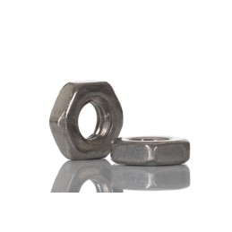 1 Bag of 100 - RS PRO, Plain Stainless Steel Hex Nut, DIN 439, M3
