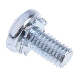 1 Bag of 100 - RS PRO M5 x 10 mmmm Zinc Plated Steel Pan Head Sems Screw, External Tooth Washer
