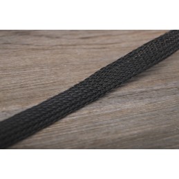 10 pcs - RS PRO Expandable Braided PET Black Cable Sleeve, 10mm Diameter, 10m Length