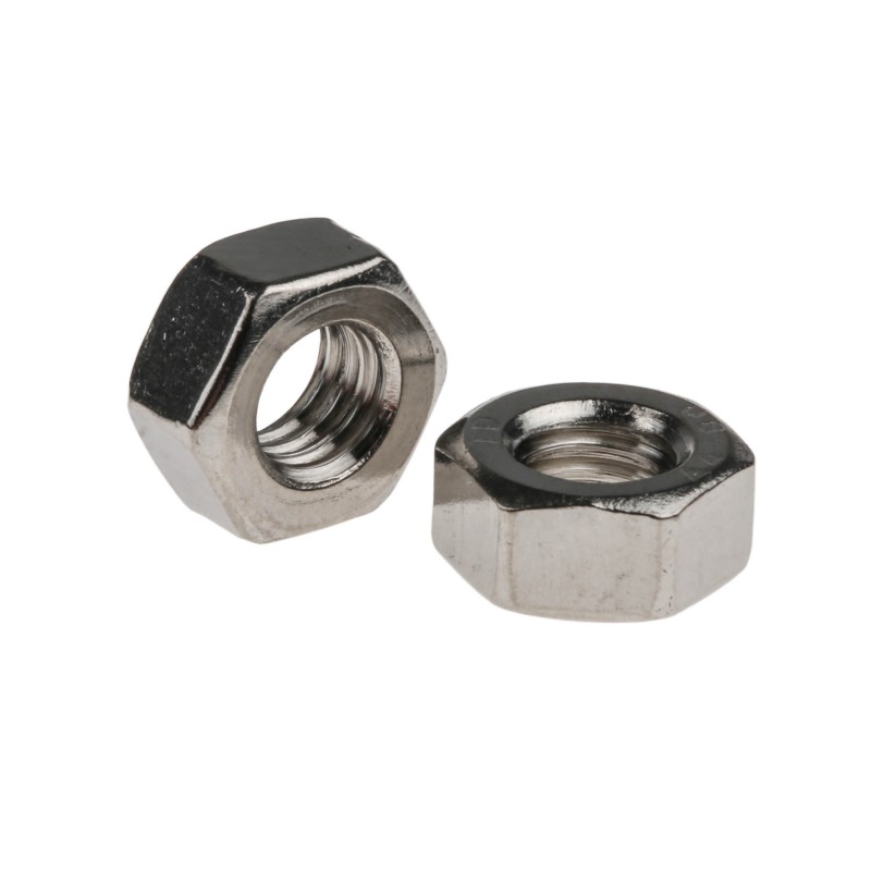 1 Bag of 100 - RS PRO, Plain Stainless Steel Hex Nut, DIN 934, M6
