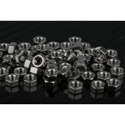 1 Bag of 100 - RS PRO, Plain Stainless Steel Hex Nut, DIN 934, M6