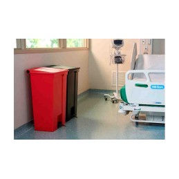 1 pcs - Rubbermaid Commercial Products Legacy Step-On 87L Red Pedal Plastic Waste Bin