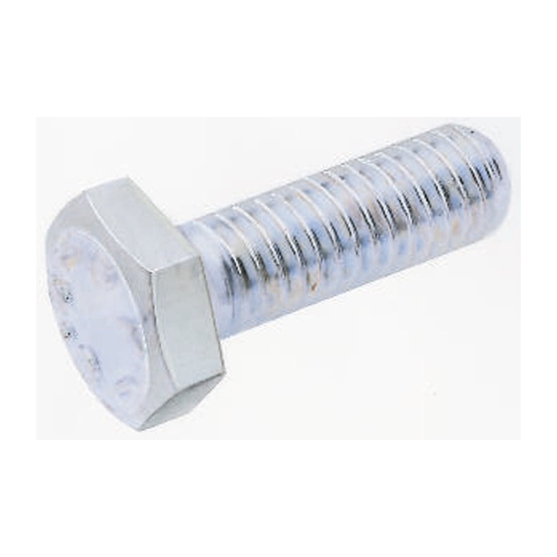 1 Bag of 100 - Zinc plated & clear Passivated Steel Hex, Hex Bolt, M5 x 12mm
