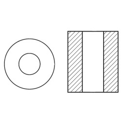 5 pcs - FERROXCUBE Ferrite Sleeve, 9.5 Dia. x 19.05mm, For EMI Suppression, Apertures: 1, Diameter 4.75mm