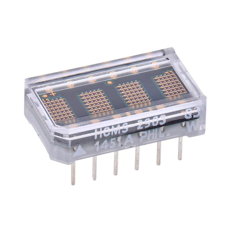 5 pcs - HCMS-2903 Broadcom 4 Digit Dot Matrix LED Display, 7 x 5 Dot Matrix Green 0.11 mcd 3.7mm
