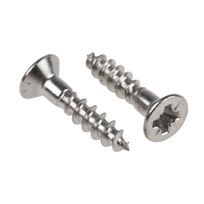 1 Bag of 100 - RS PRO Pozidriv Countersunk Stainless Steel Wood Screw, A2 304, 3.5mm Thread, 16mm Length