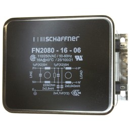 10 pcs - Schaffner, FN2080 16A 250 V ac/dc 400Hz, Chassis Mount EMI Filter, Fast-On