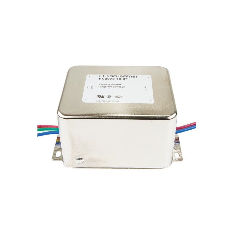 10 pcs - Schaffner, FN2070 16A 250 V ac/dc 400Hz, Chassis Mount EMI Filter, Wire Lead, Single Phase