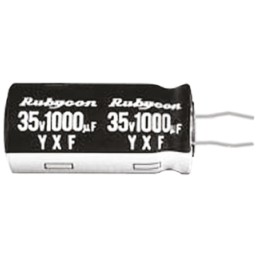 500 pcs - Rubycon 2200μF Aluminium Electrolytic Capacitor 16V dc, Radial, Through Hole - 16YXF2200MEFCKC12.5X25