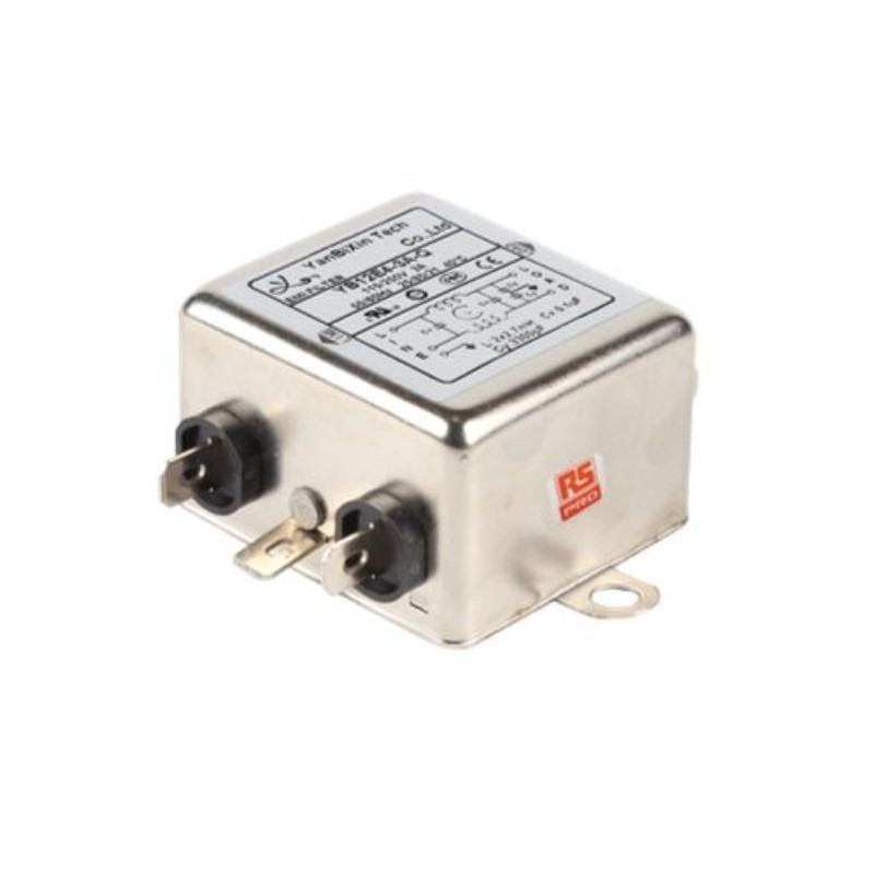 108 pcs - RS PRO 3A 115/250 V ac 50/60Hz, Chassis Mount Power Line Filter, Fast-On, Single Phase